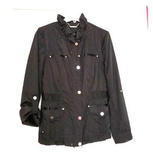 WHBM Black luster finish utility jacket.